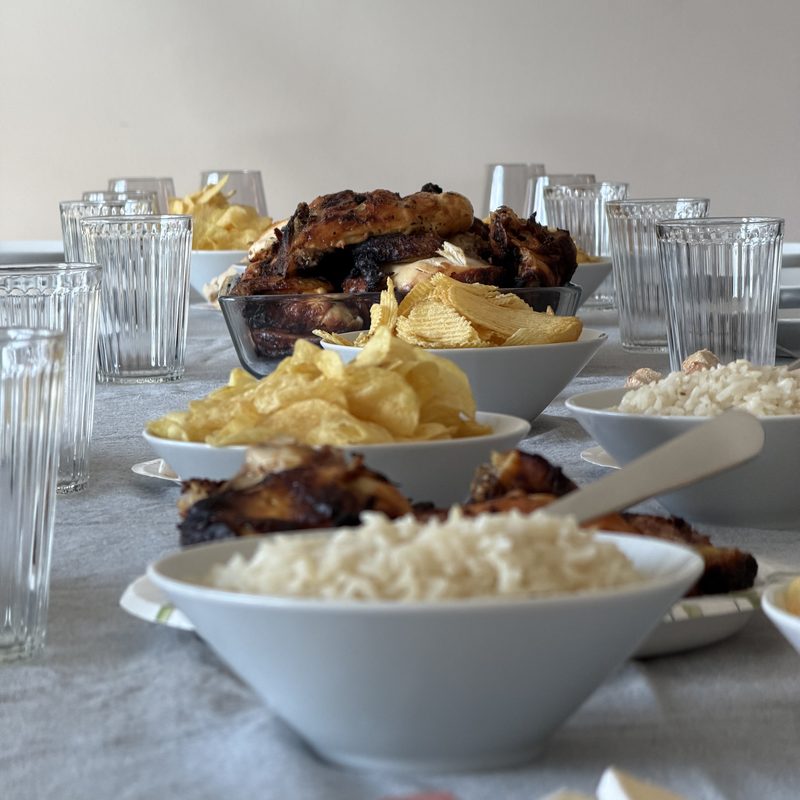 Mesa posta para um almoço privado no Vista Rio